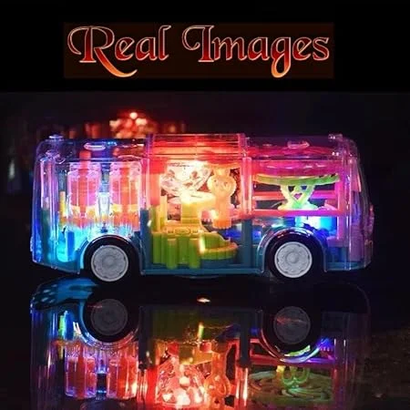 Educational Transparent Gear Bus Toy for Kids