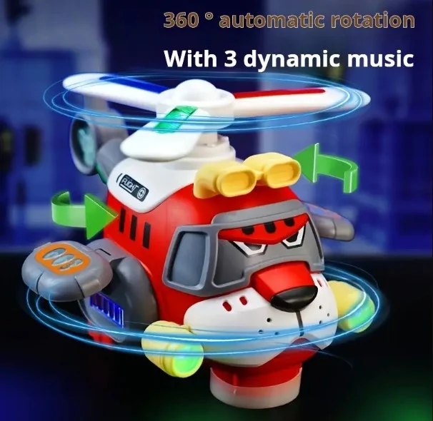 Electric Tiger Fighter Helicopter Toy – LED Light & Auto Move