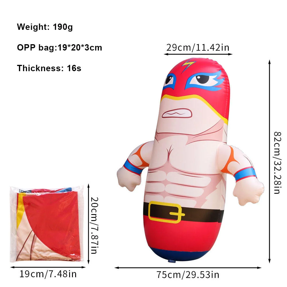 3359. Super Hero Inflatable Punching Bag Toy for Kids - With pumper .
