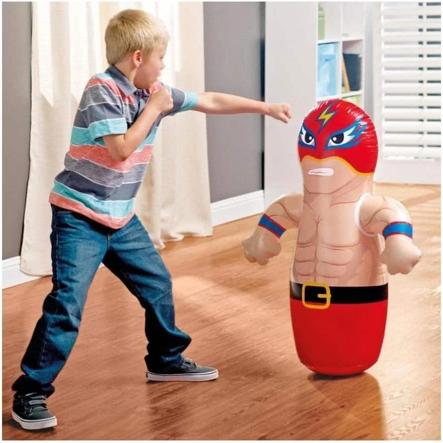 3359. Super Hero Inflatable Punching Bag Toy for Kids - With pumper .