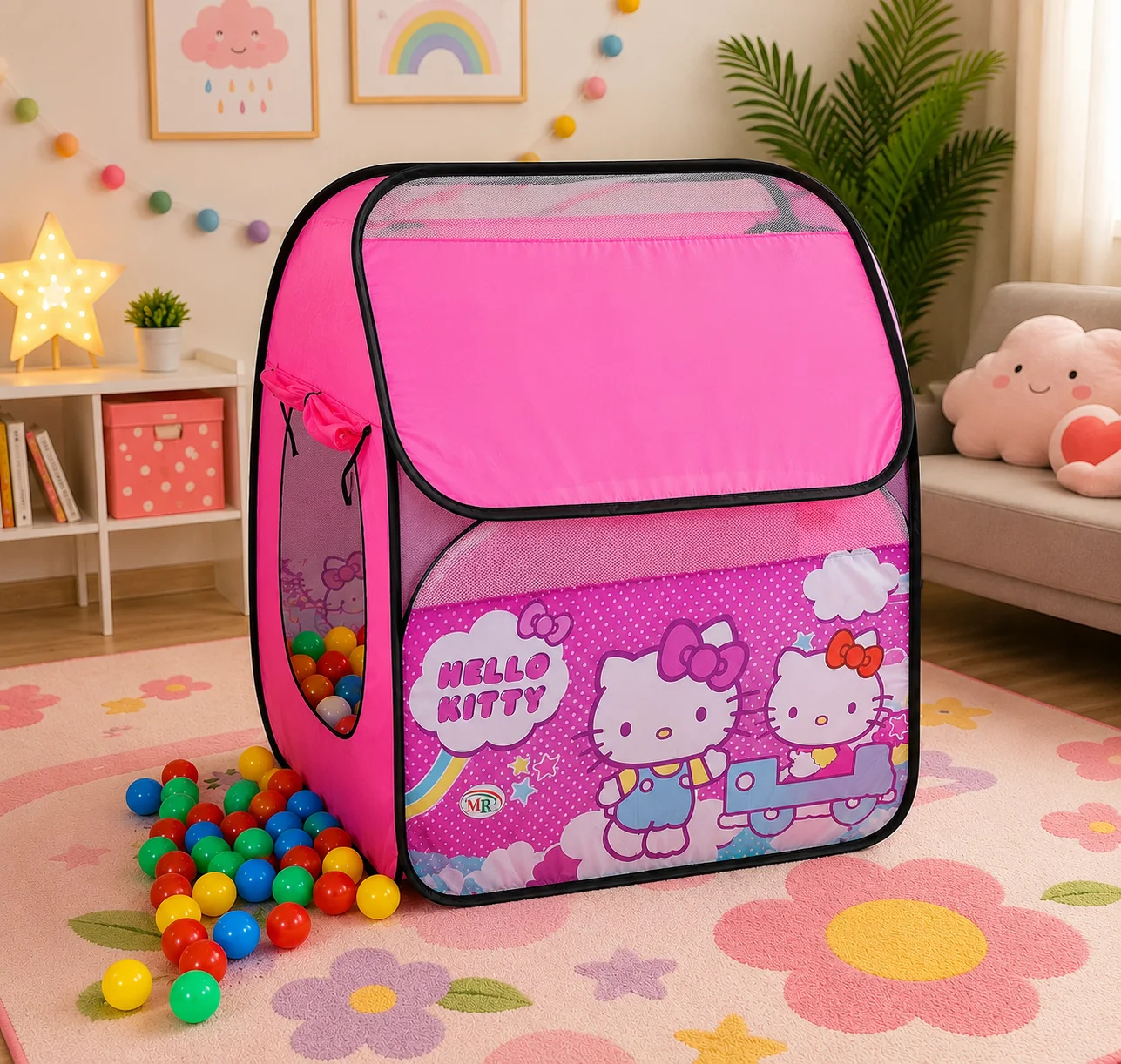 Hello Kitty Kids Play Tent House with Ball Pool-100 ball