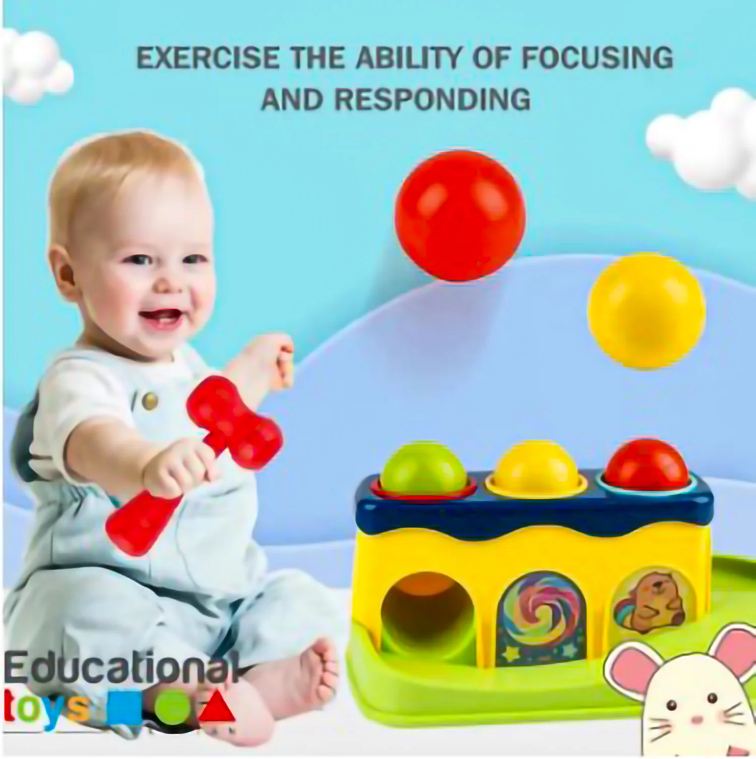 Interactive Educational Hammering Ball Toy for Kids