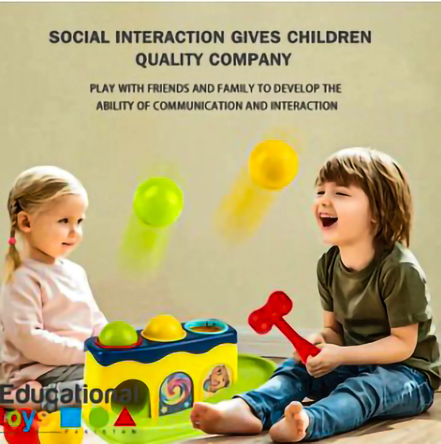 Interactive Educational Hammering Ball Toy for Kids