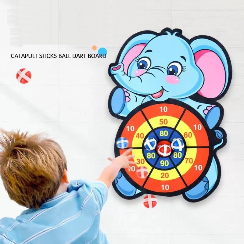 Kids Elephant Sticky Ball Dart Board Game