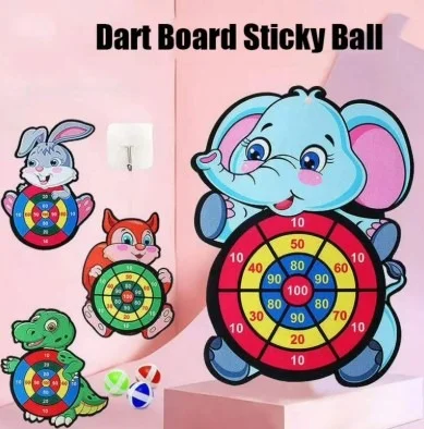 Kids Elephant Sticky Ball Dart Board Game