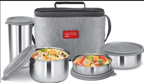 Milton Diet Combo Stainless Steel Lunch Box with Tumbler - 4 Pieces