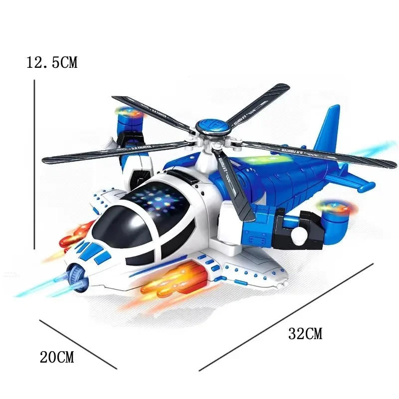 Musical Flashing Light Electric Helicopter Toy for Kids