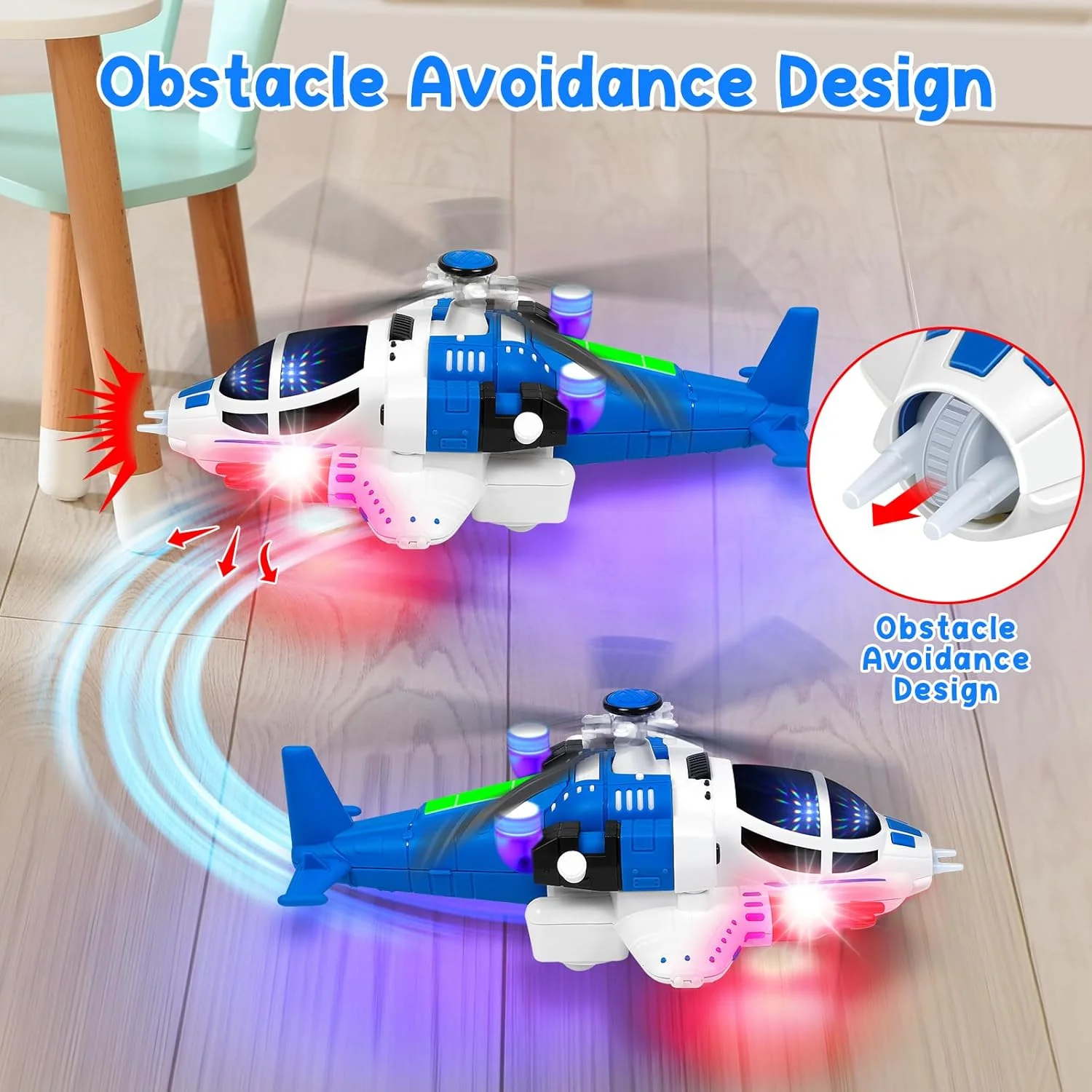 Musical Flashing Light Electric Helicopter Toy for Kids