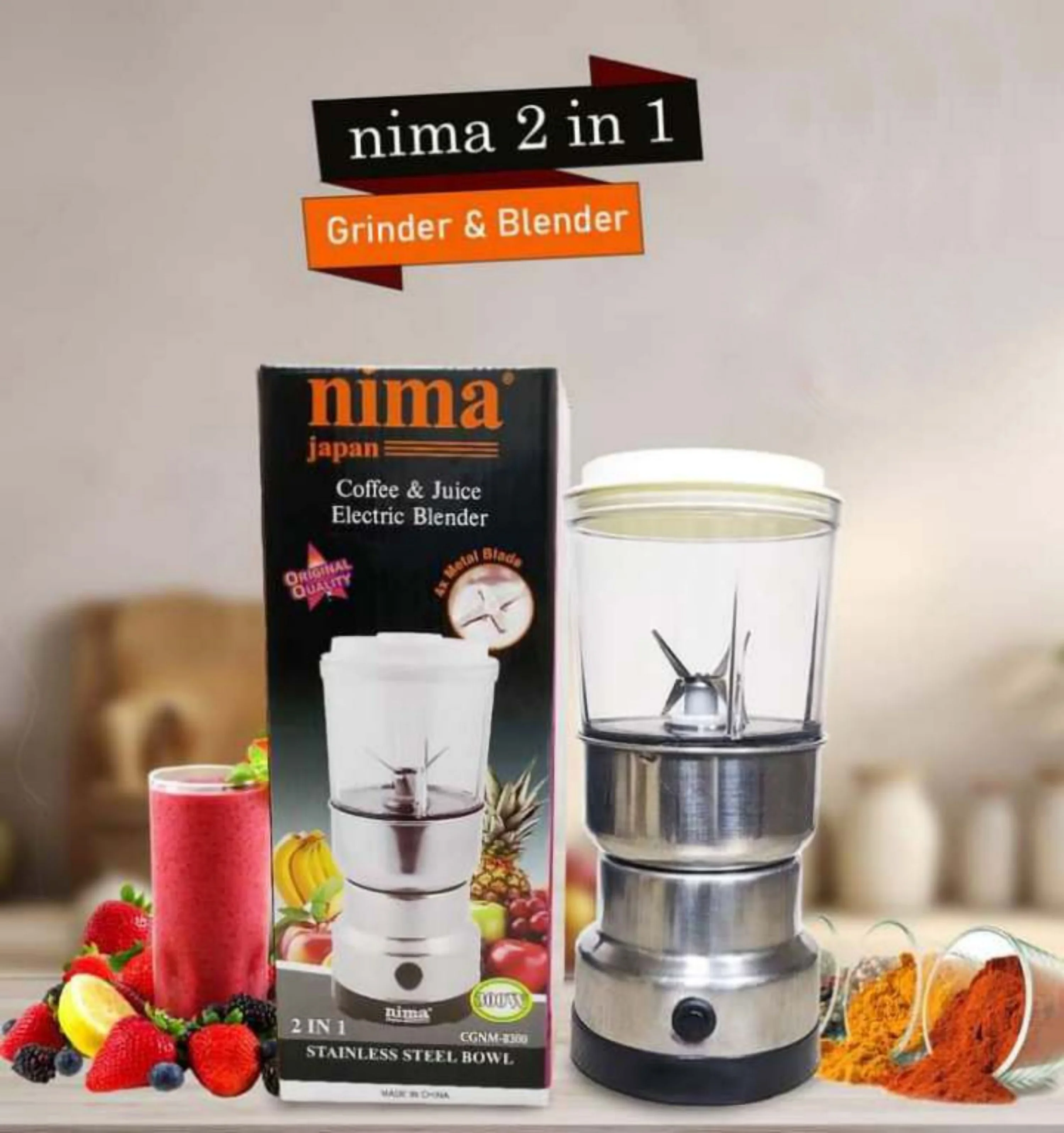 NIMA 2 in 1 Portable Electric Grinder & Blender