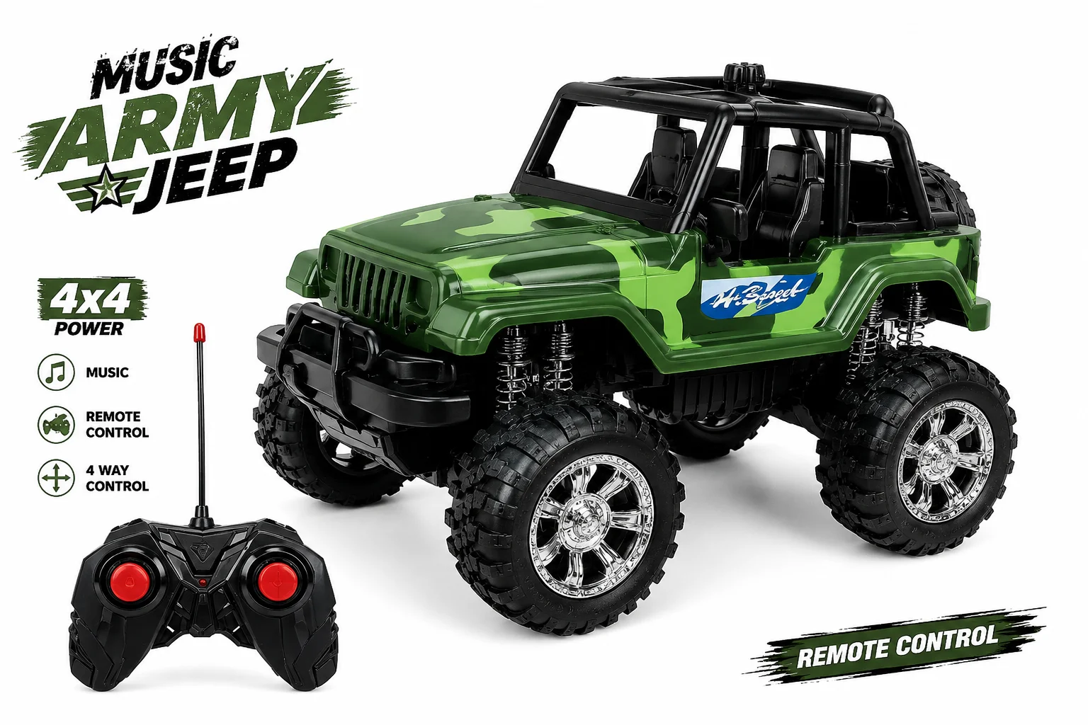 Rechageabe Romote control Army Beast Jeep