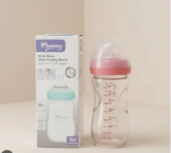 Morocare Wide Neck Glass Feeding Bottle- 240ml