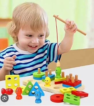 Fishing Four-Post Wooden Toy for Kids