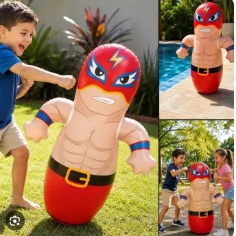 3359. Super Hero Inflatable Punching Bag Toy for Kids - With pumper .