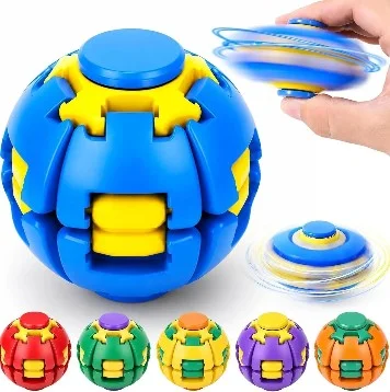 360° Rotating Fidget Ball Sensory Press and Spin Stress Relief Ball for Kids