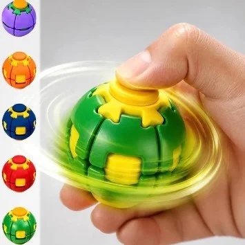 360° Rotating Fidget Ball Sensory Press and Spin Stress Relief Ball for Kids