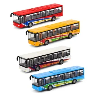 Metal Cool Bus Toy Simulate Exquisite Body with Pull Back toy for kids.
