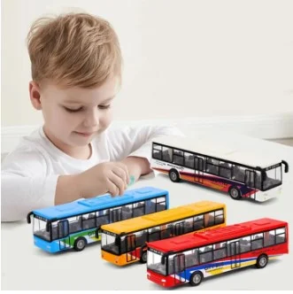 Metal Cool Bus Toy Simulate Exquisite Body with Pull Back toy for kids.