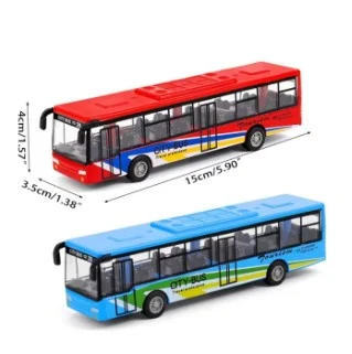 Metal Cool Bus Toy Simulate Exquisite Body with Pull Back toy for kids.
