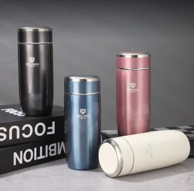 XZ-7879 model 300ml New 316 Stainless Steel Goose Egg Thermos Cup with Tea Drain Business Tea Cup for Men and Women Portable Simple Water Cup