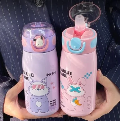 470 ML Stainless steel straw water bottle