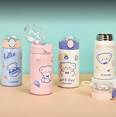 350 ML Stainless steel straw water bottle