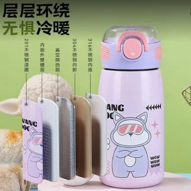 620 ML Stainless steel straw water bottle