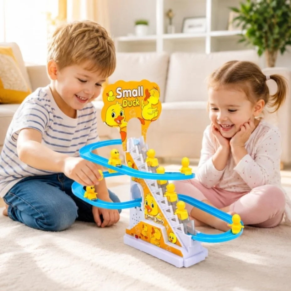 Small Duck Climbing Stairs Track Toy Set (9PCS)