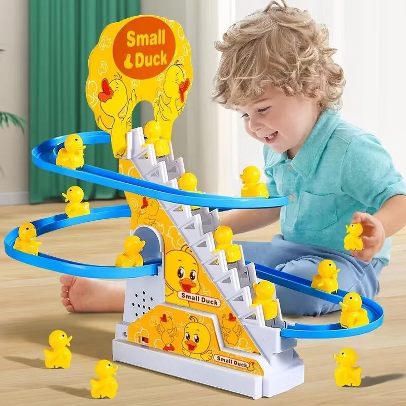 Small Duck Climbing Stairs Track Toy Set (9PCS)