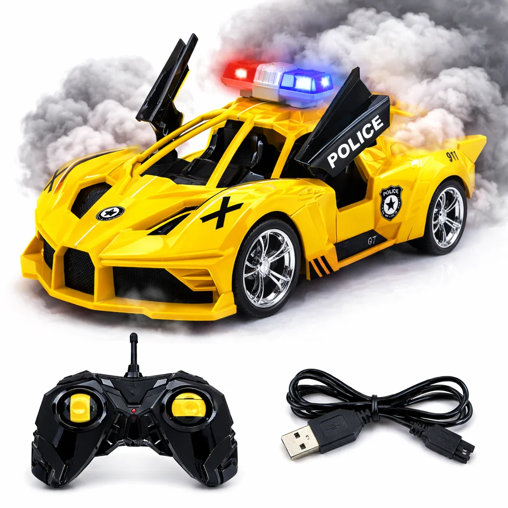 Smoke Rechargeable Remote Control Police car