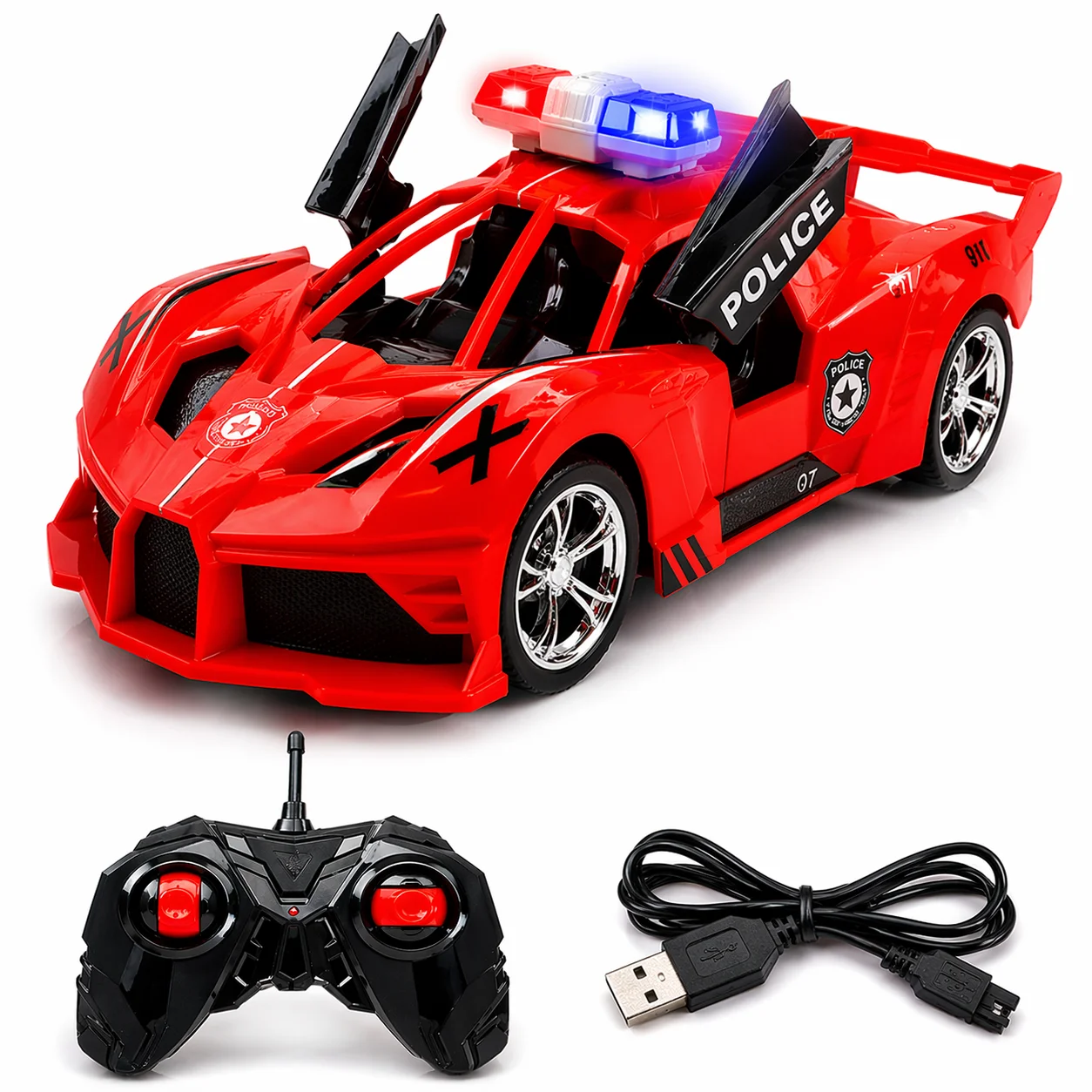 Smoke Rechargeable Remote Control Police car