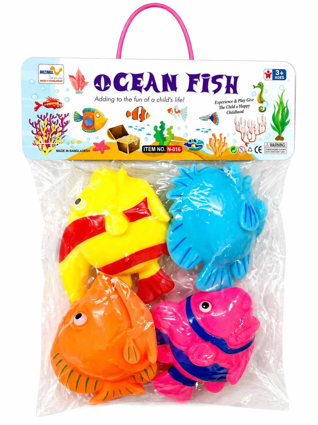 Soft pvc fish toy set for kids. -4p