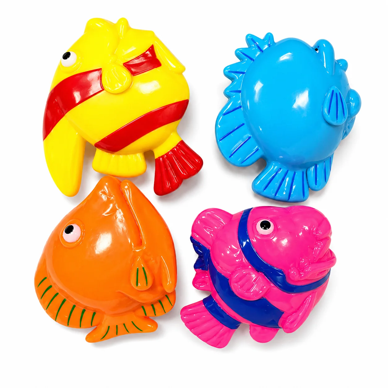 Soft pvc fish toy set for kids. -4p