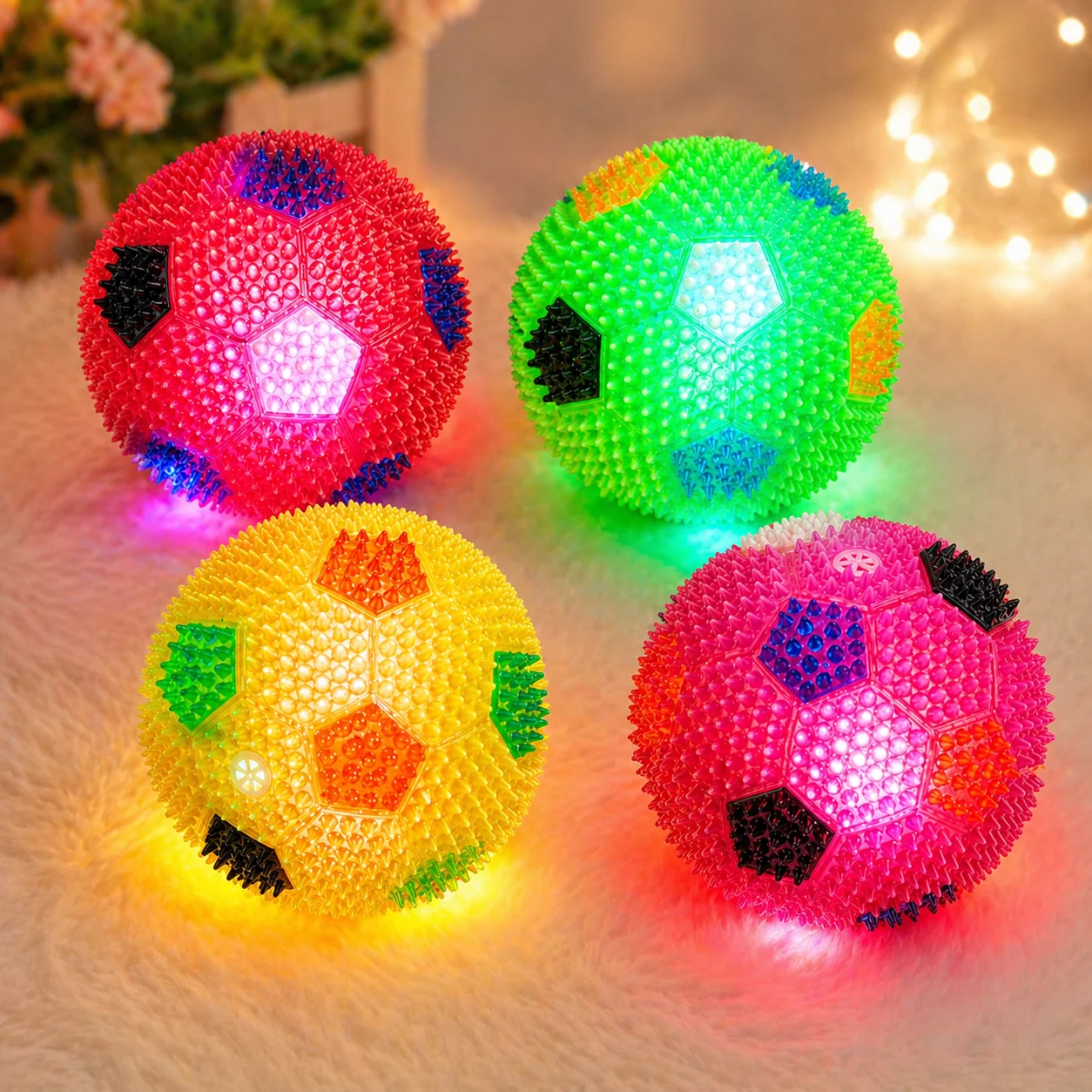 Soft pvc Magic LED Spiky Sensory Ball for Kids-1 pcs