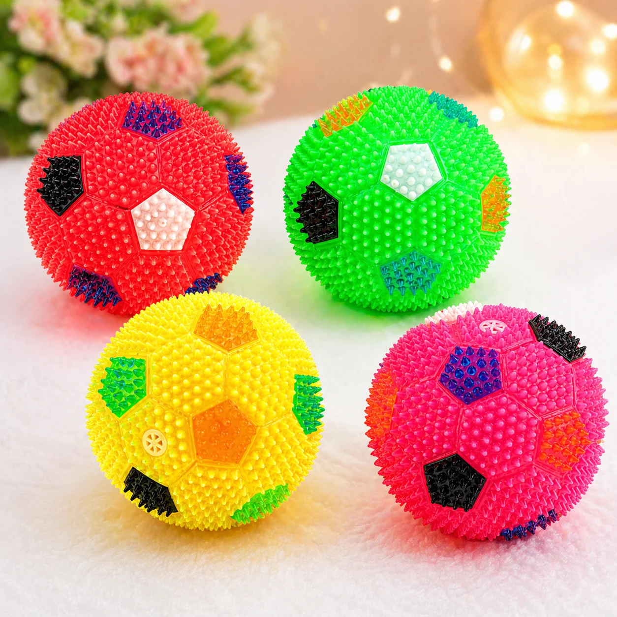 Soft pvc Magic LED Spiky Sensory Ball for Kids-1 pcs