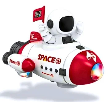 Space Rocket Robot Car Toy with Lights & Music for Kids