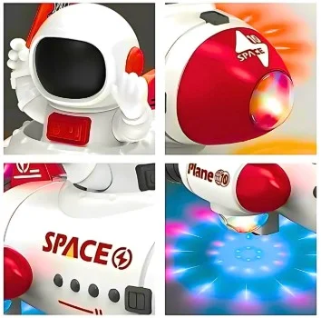 Space Rocket Robot Car Toy with Lights & Music for Kids