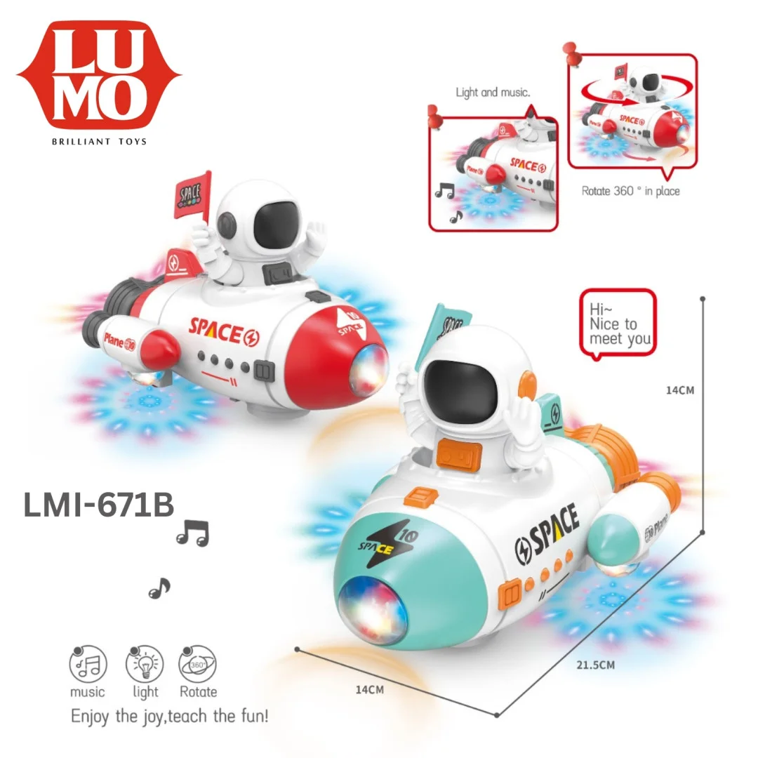 Space Rocket Robot Car Toy with Lights & Music for Kids