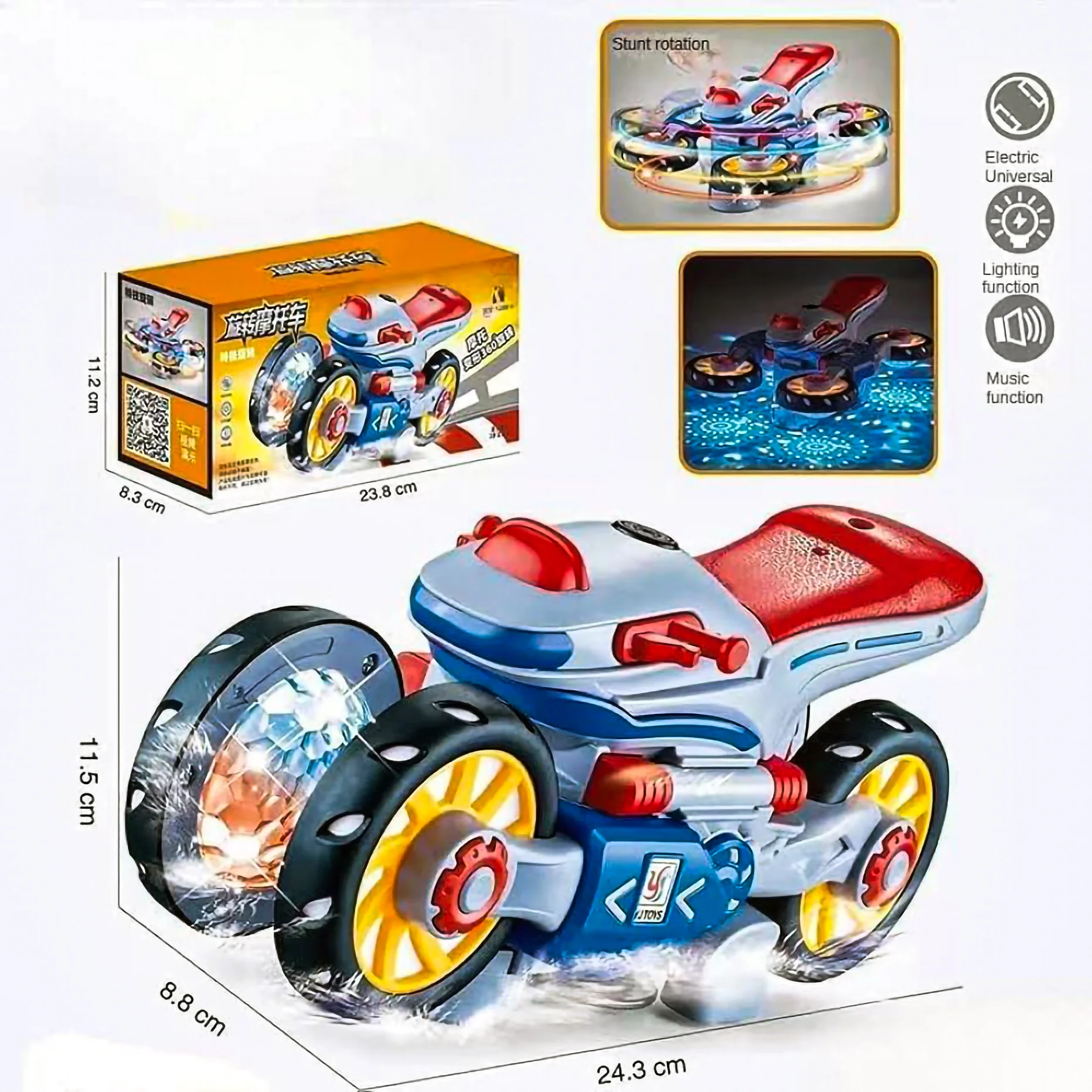 Super LED Light Stunt Bike Toy