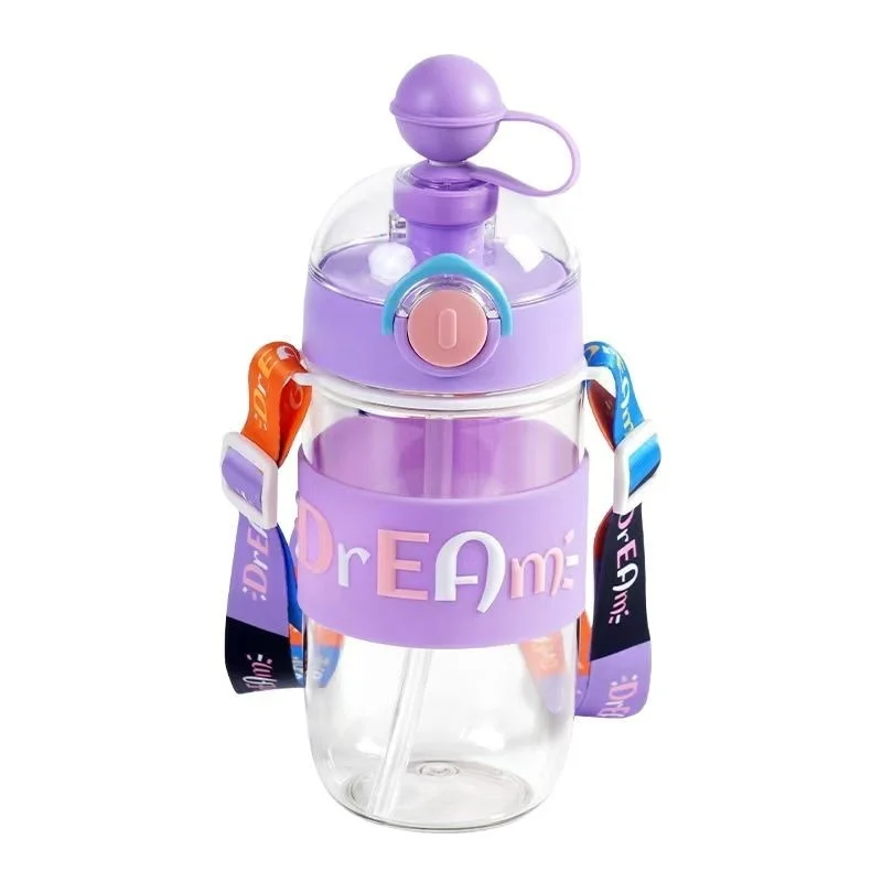 Dream Kids Straw Water Bottle with Shoulder Strap – 600ml
