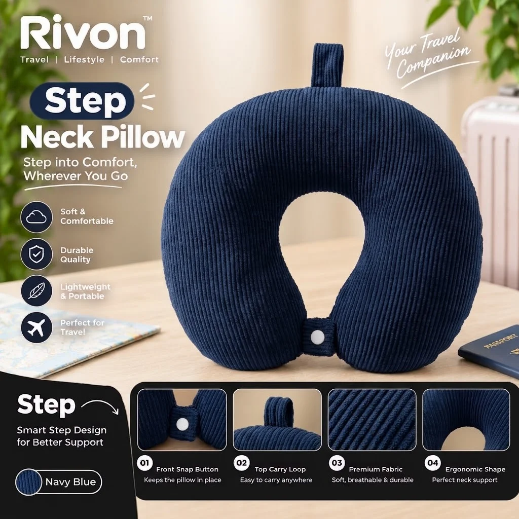 STEP Neck Pillow (Navy Blue)