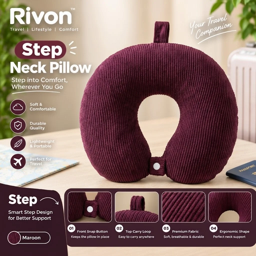 STEP Neck Pillow - Maroon