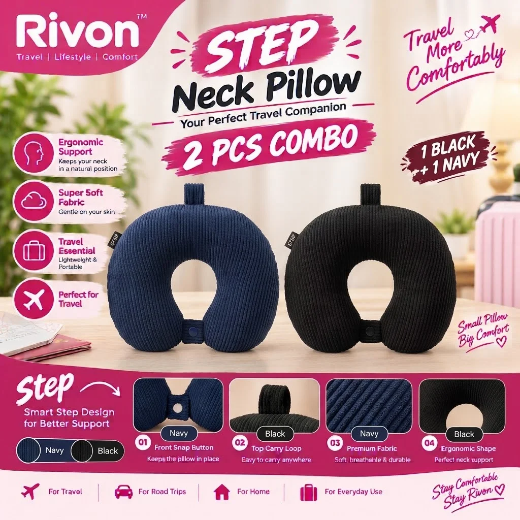 Rivon STEP Neck Pillow - 2 Piece Combo