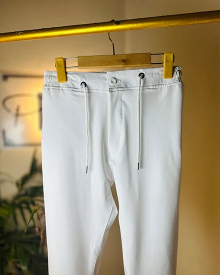 Premium White China Dubi Stitch Pant Cut Pajama thumb 2