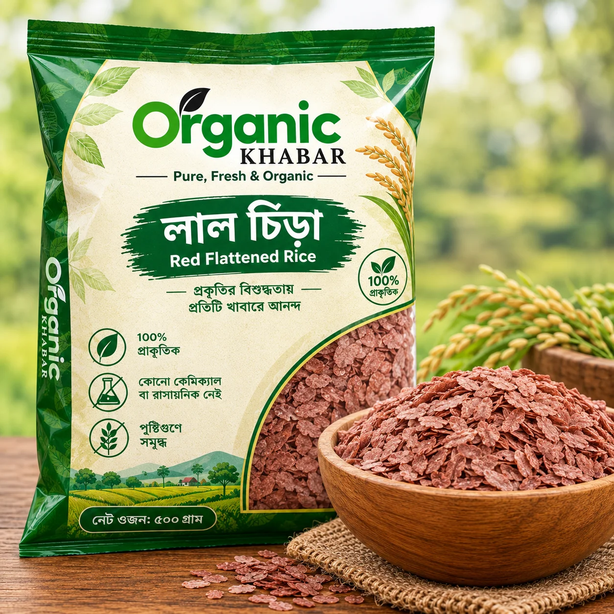 Red Flattened Rice (লাল চিড়া)