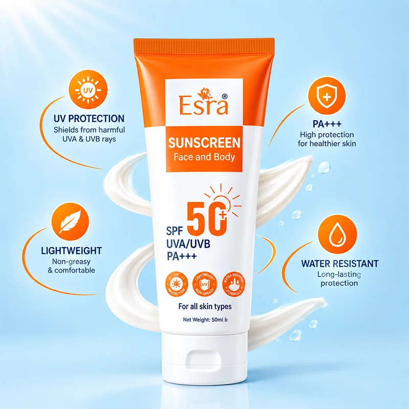 Esra Sunscreen Face and Body Cream SPF 50+ । সানস্ক্রিন ফেস অ্যান্ড বডি ক্রিম