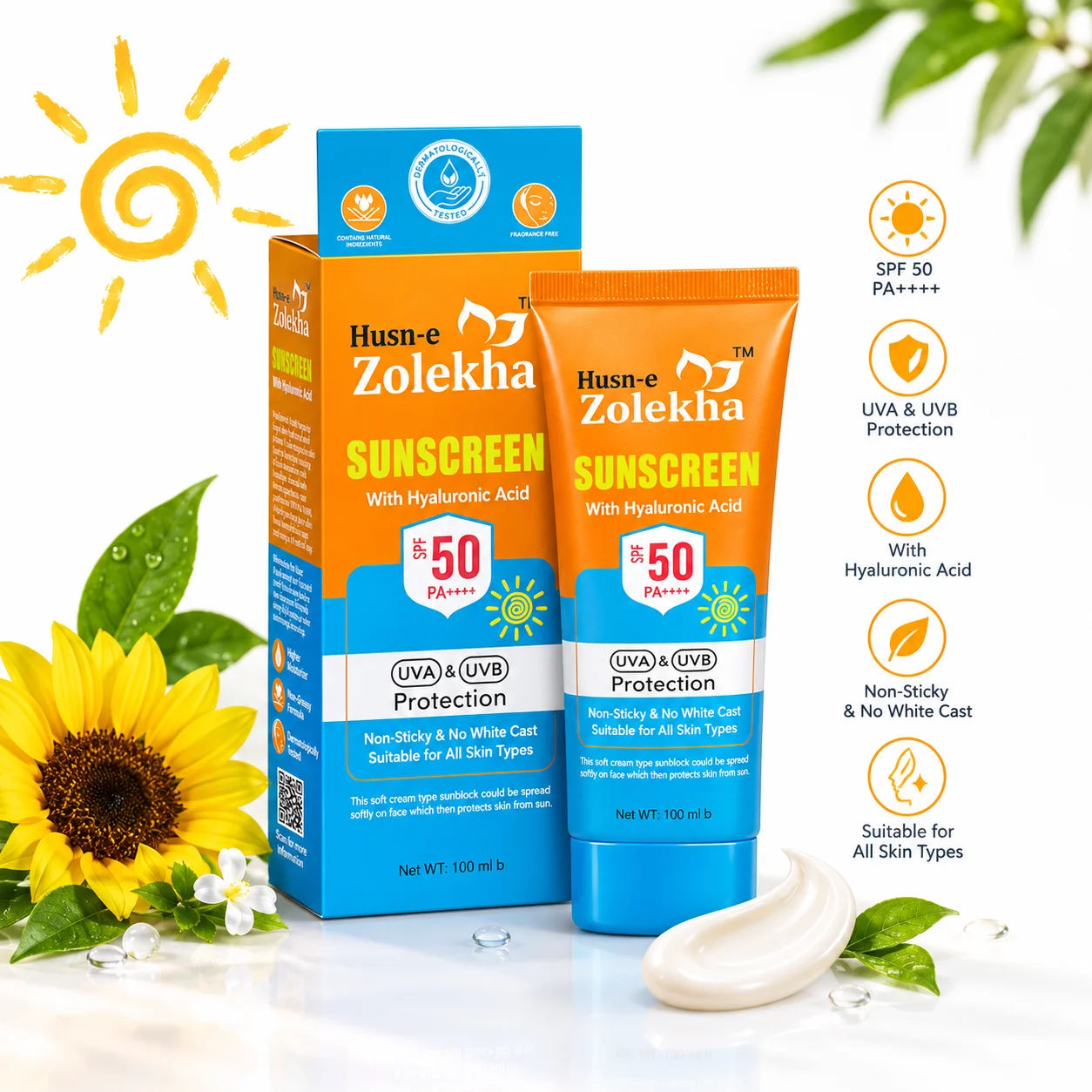 Husn-e Zolekha Sunscreen SPF 50 PA++++