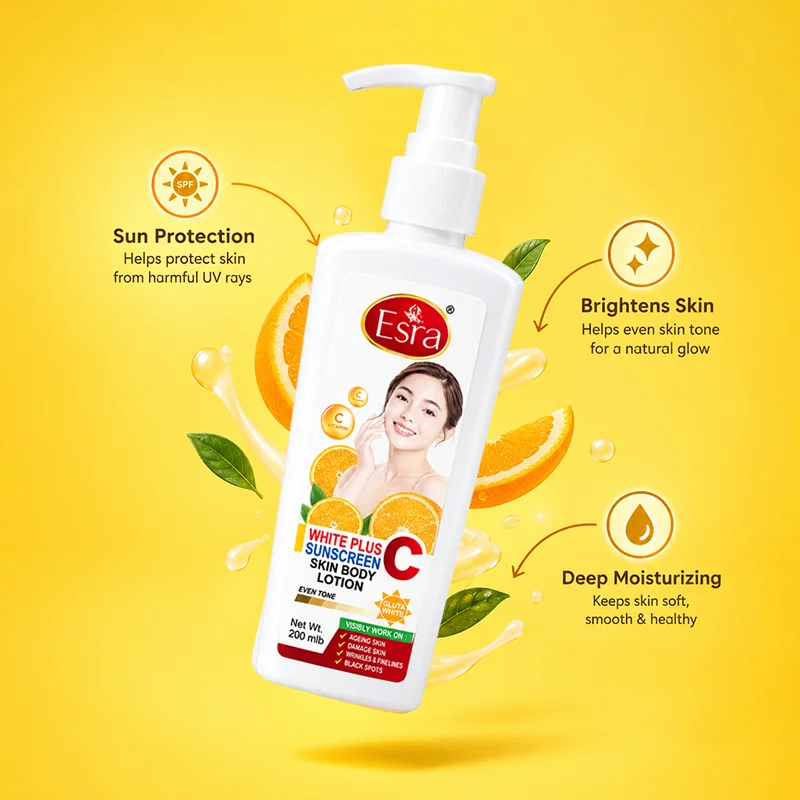 Esra White Plus Sunscreen Skin Body Lotion 200ml
