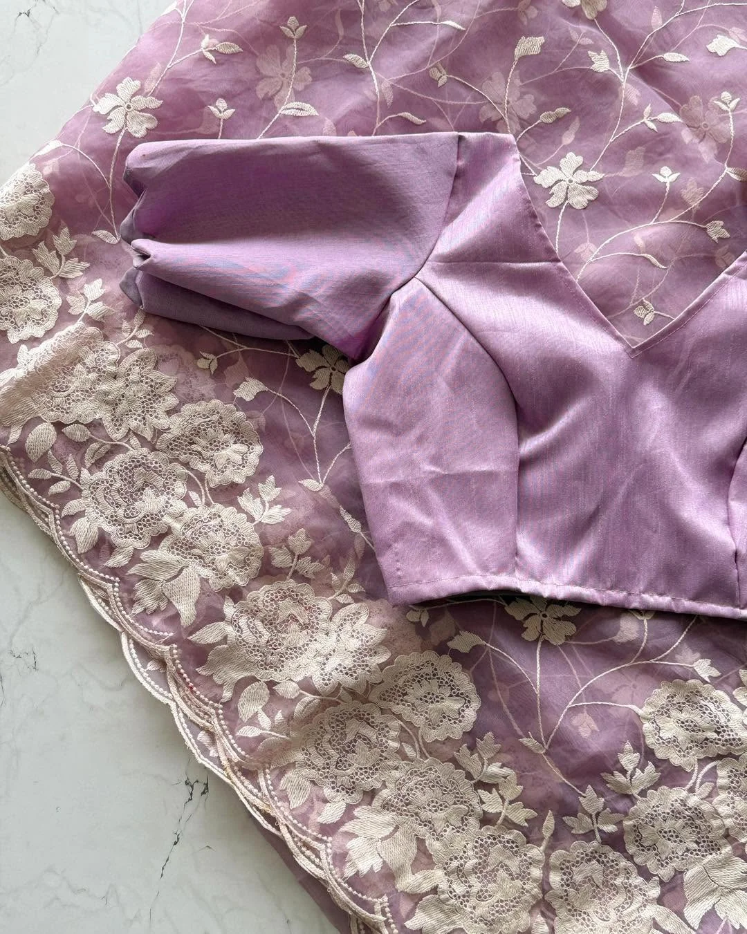 Primium Orgenza Tissue Saree With Multy Cotton Thread Work and Scalp Border