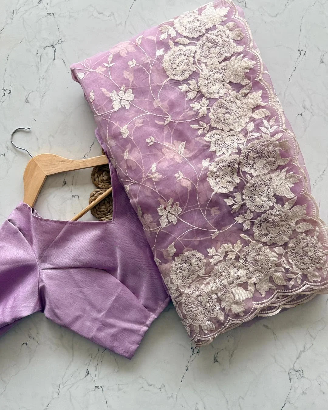 Primium Orgenza Tissue Saree With Multy Cotton Thread Work and Scalp Border