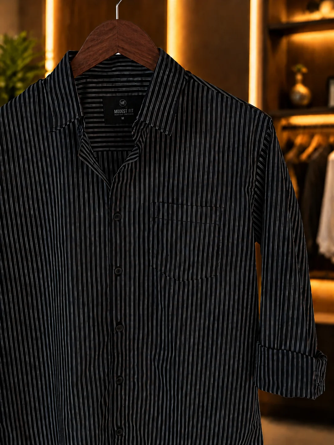 Light Navy Burgundy Stripe Shirt | MF-0021 thumb 3